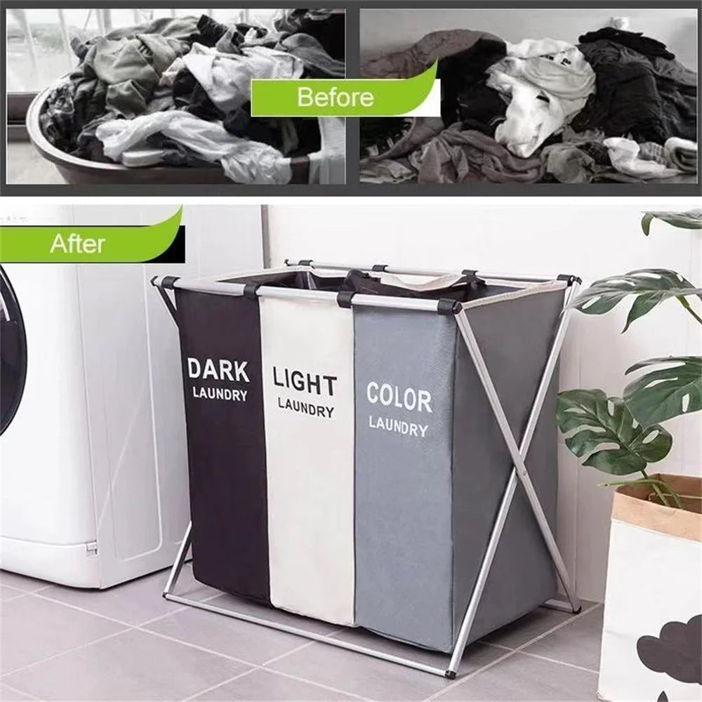 Triple Compartment Foldable Laundry System