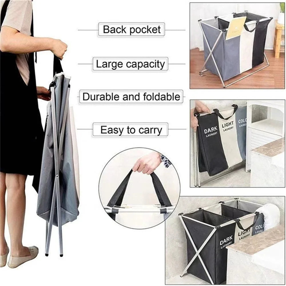 Triple Compartment Foldable Laundry System
