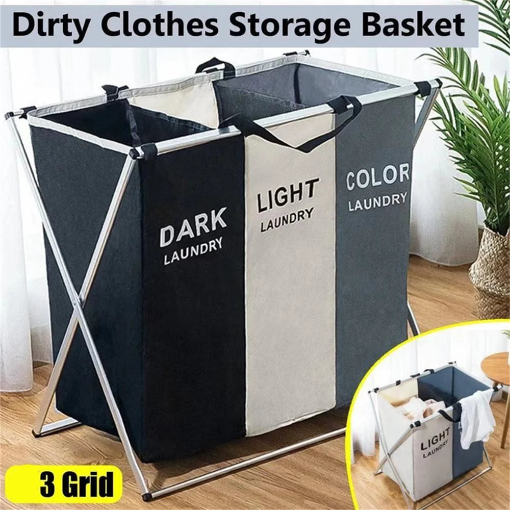 Triple Compartment Foldable Laundry System
