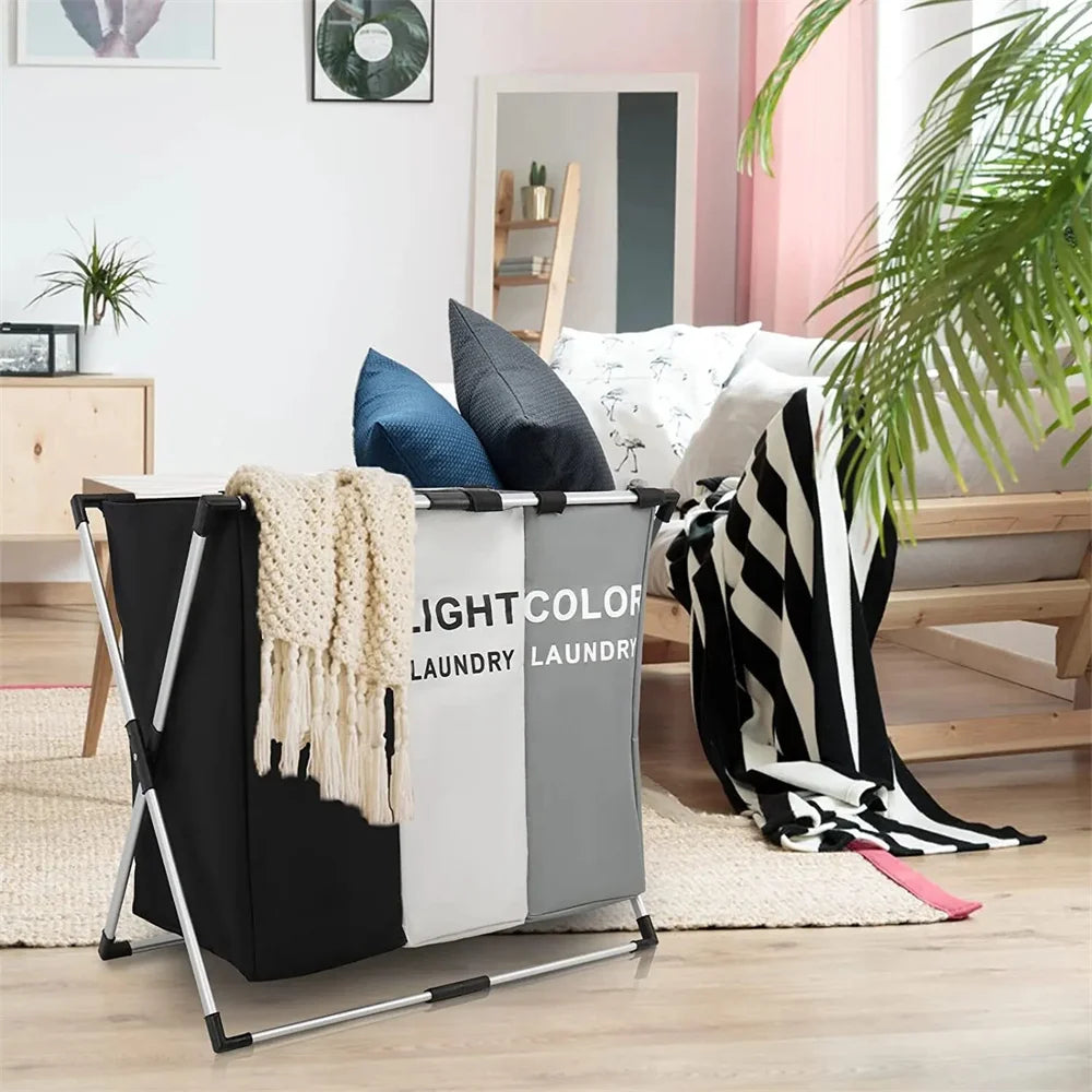 Triple Compartment Foldable Laundry System