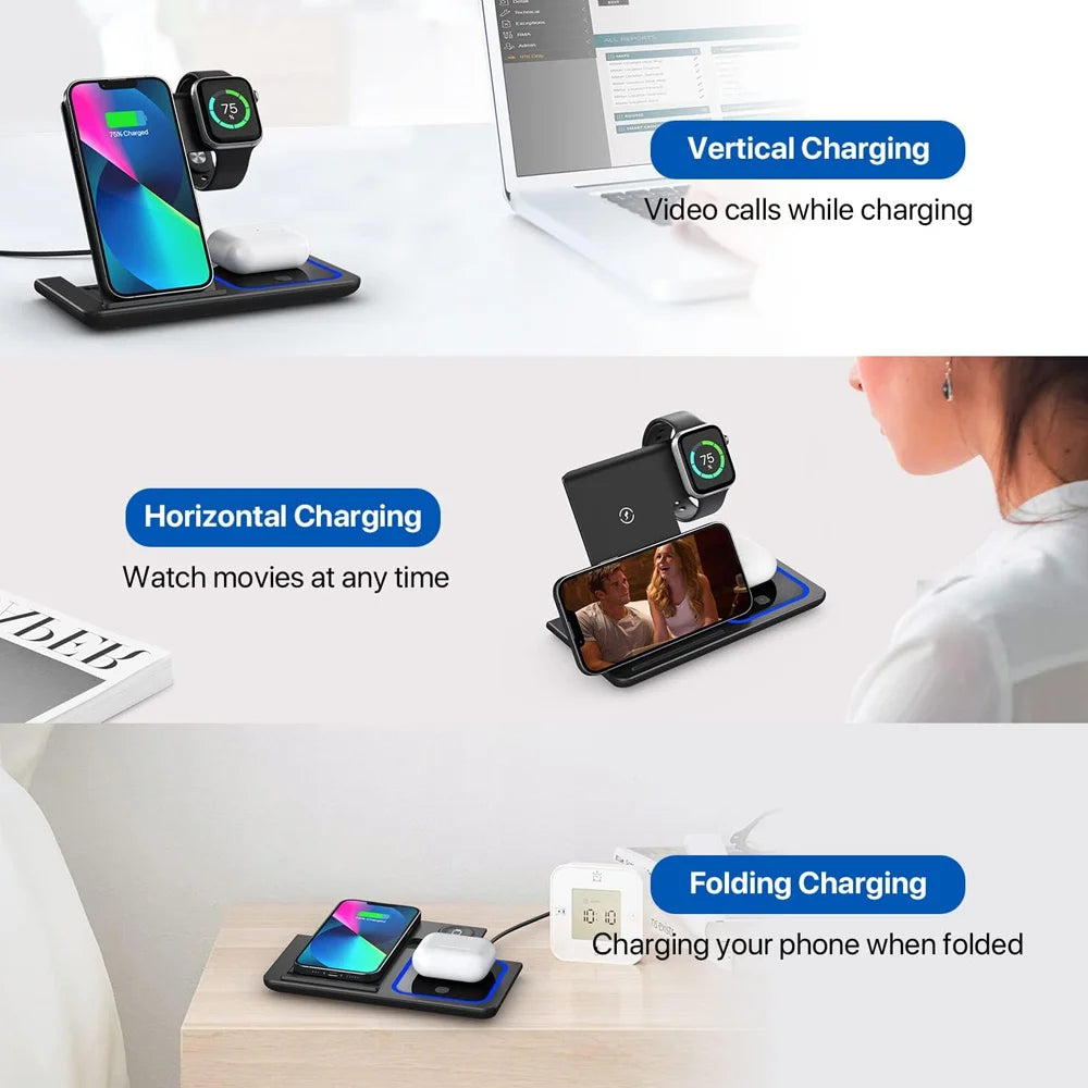 Foldable 3-in-1 Magnetic Power fast charging Hub