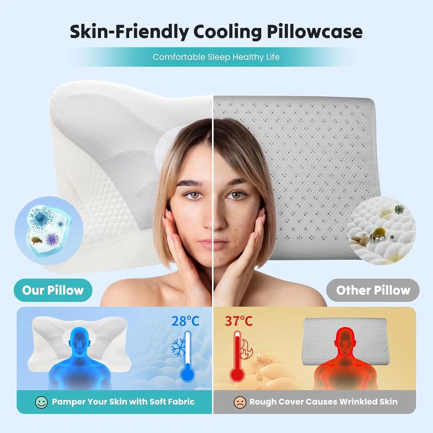 Precision Support Cooling Memory Foam Pillow