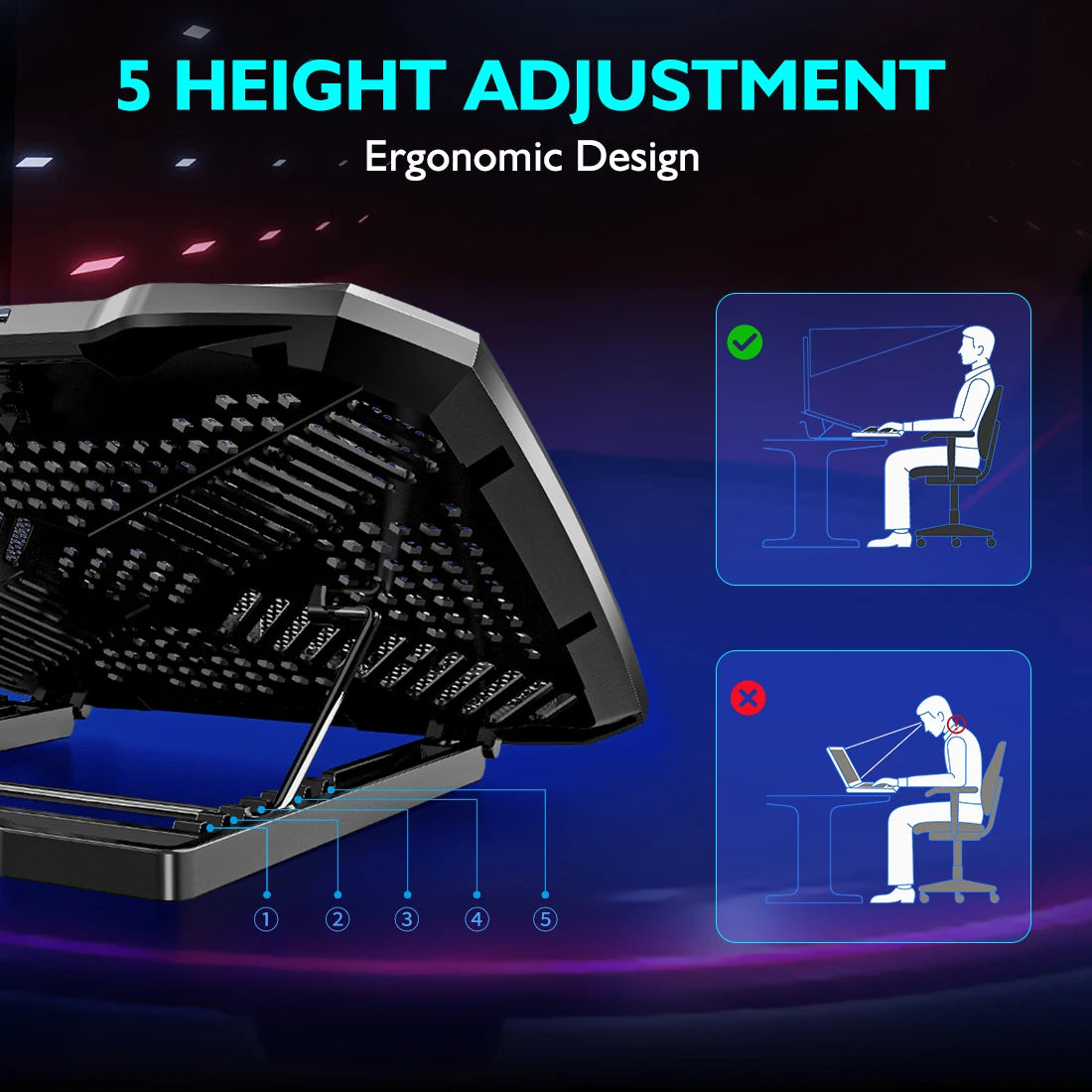 High-Performance Ergonomic Laptop Cooling Station