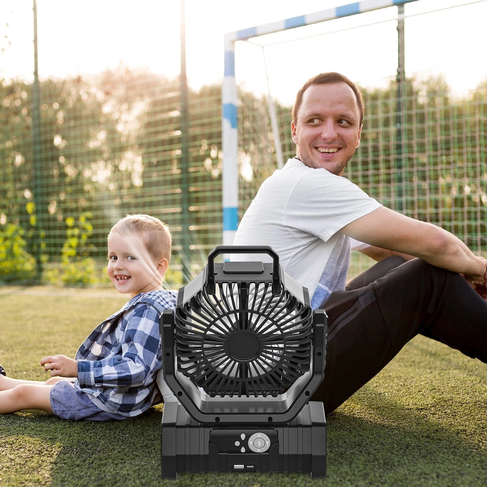 Portable Outdoor Fan with Rechargeable Battery for Camping & Picnics