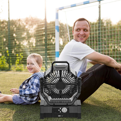 Portable Outdoor Fan with Rechargeable Battery for Camping & Picnics