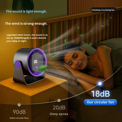 Ultra-Quiet Rechargeable Desktop Fan