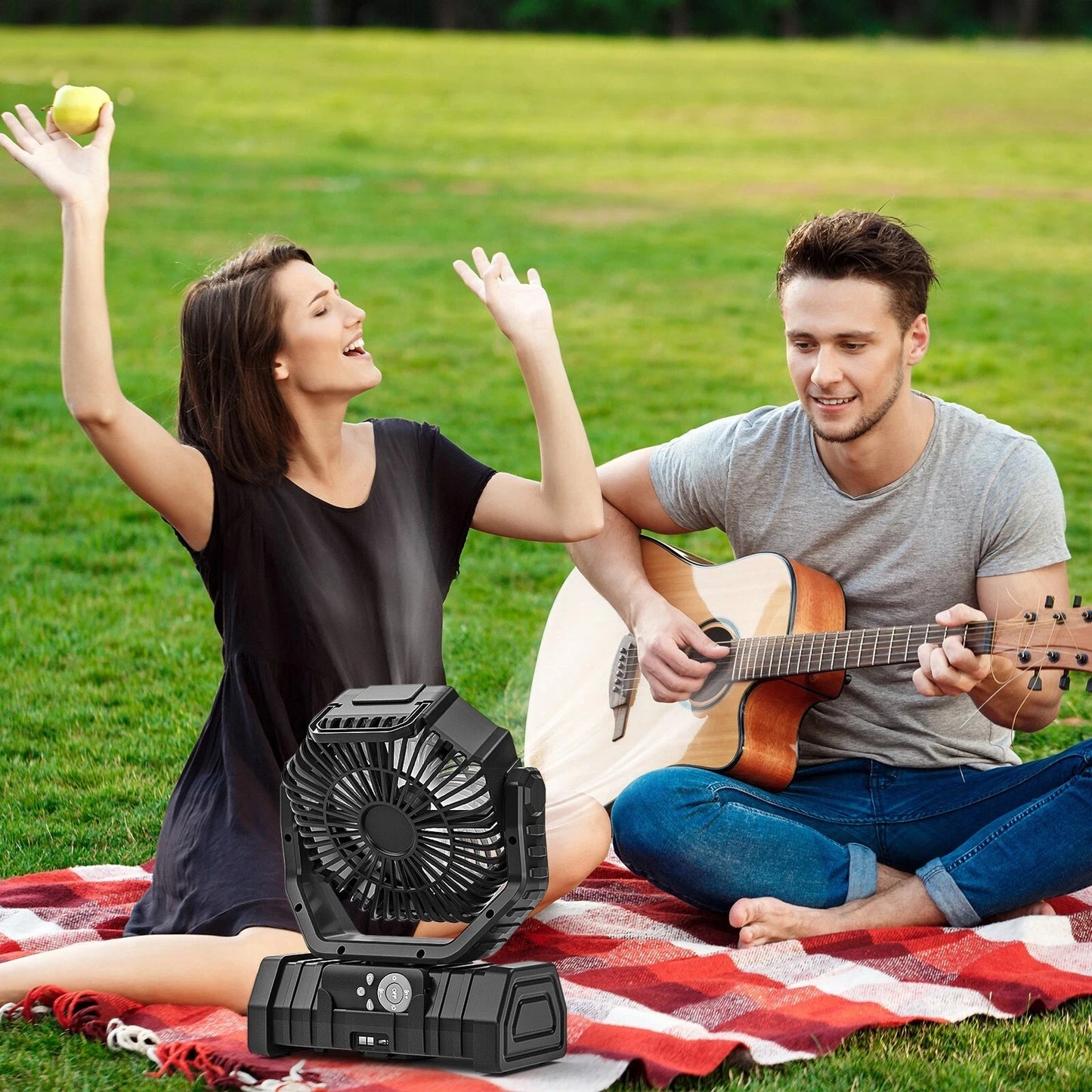 Portable Outdoor Fan with Rechargeable Battery for Camping & Picnics