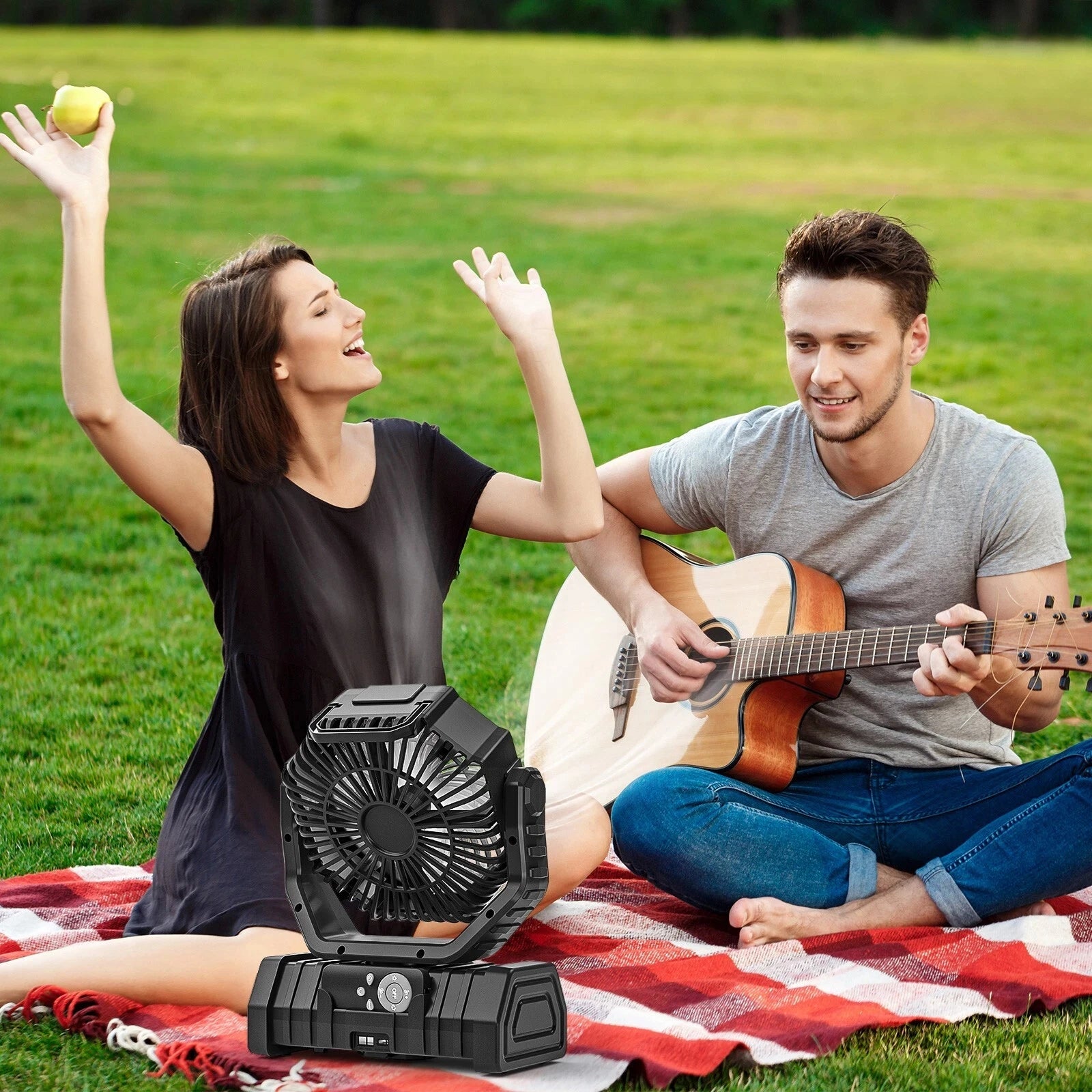 Portable Outdoor Fan with Rechargeable Battery for Camping & Picnics