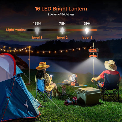 Portable Outdoor Fan with Rechargeable Battery for Camping & Picnics