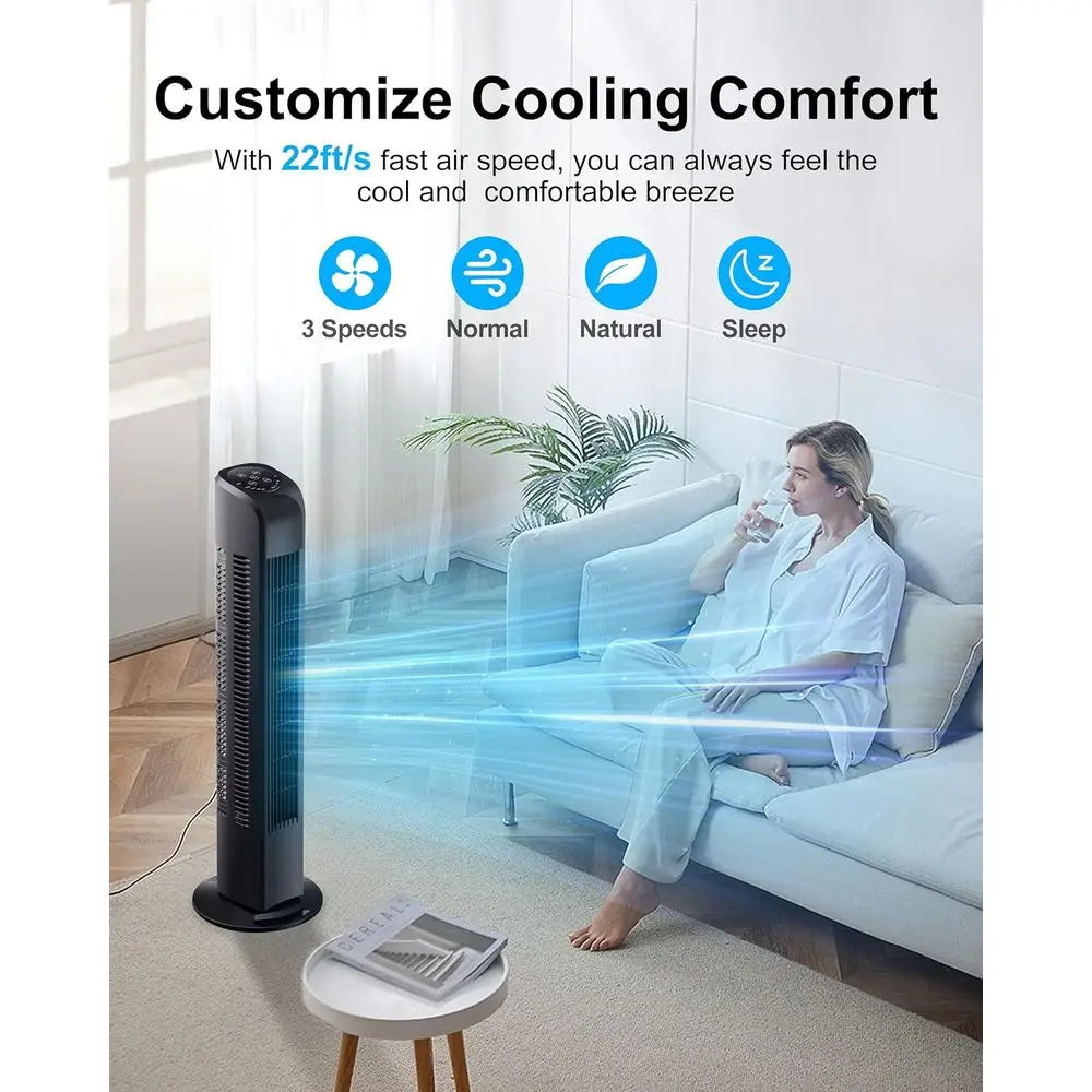 Whisper-Quiet Bladeless Tower Fan
