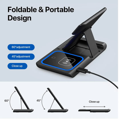 Foldable 3-in-1 Magnetic Power fast charging Hub