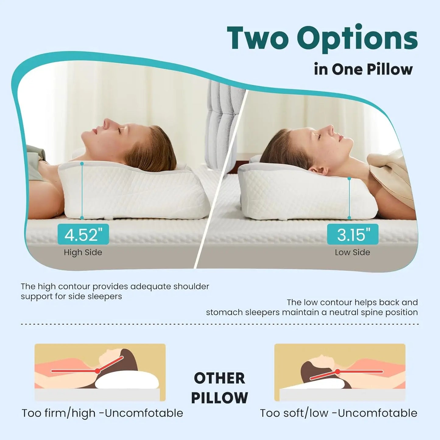 Precision Support Cooling Memory Foam Pillow