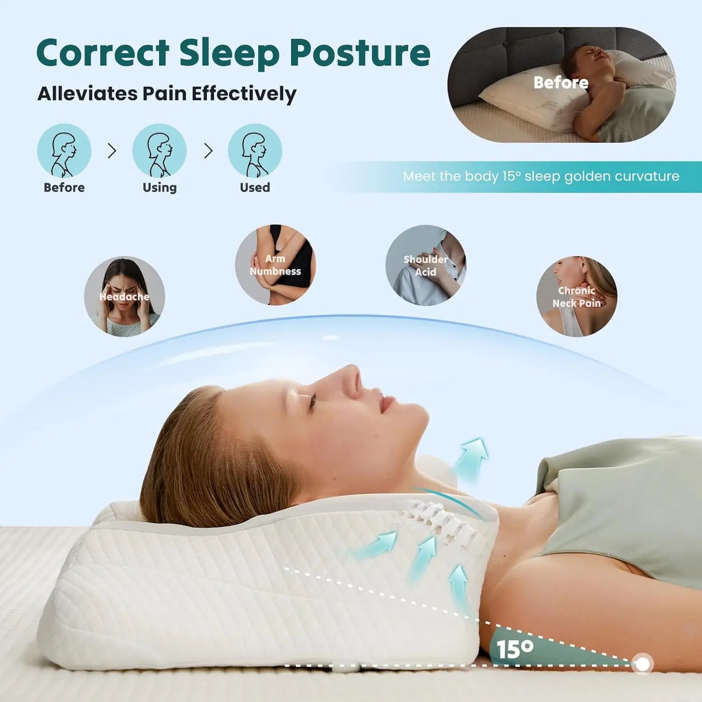 Precision Support Cooling Memory Foam Pillow