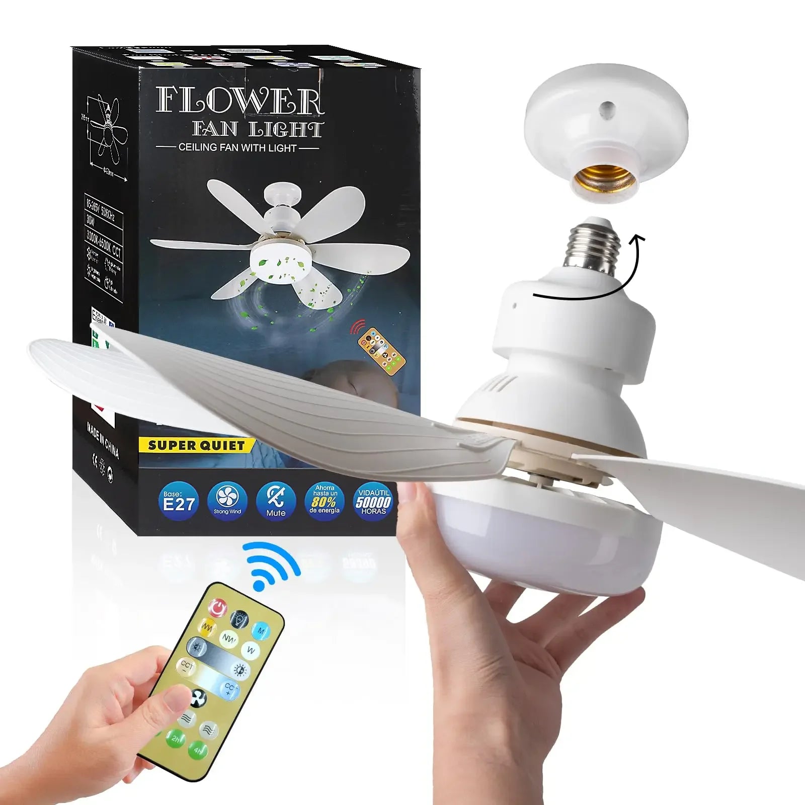 Instant Silent Screw-In outdoor Fan Light