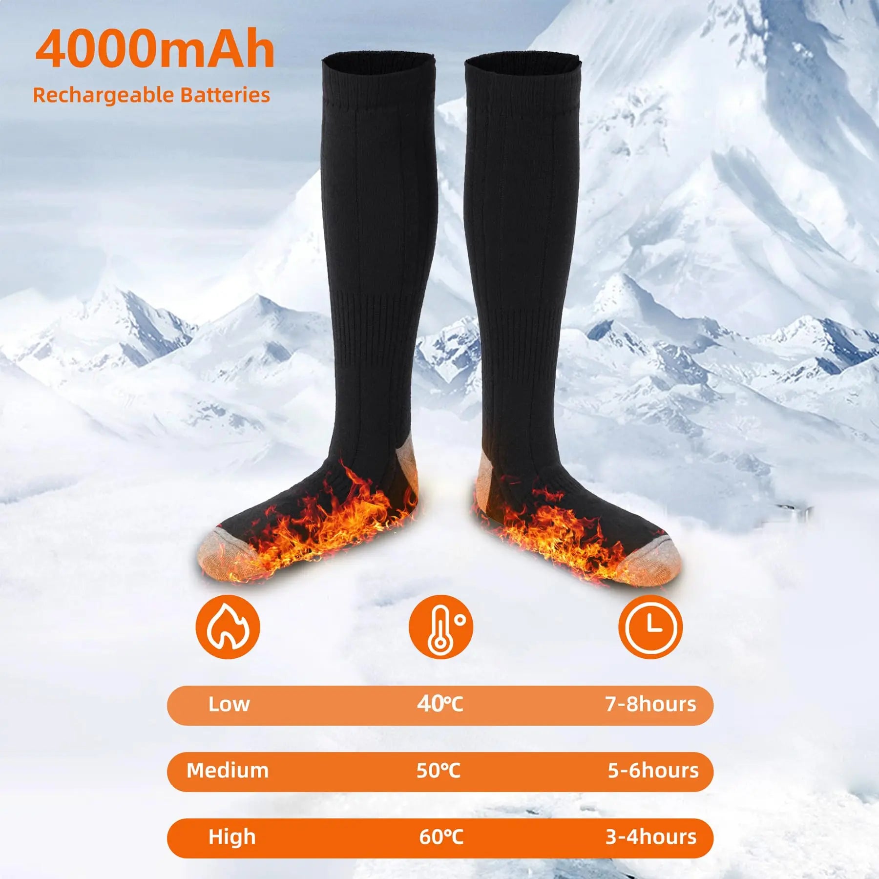 Smart Design Rechargeable Heated Socks