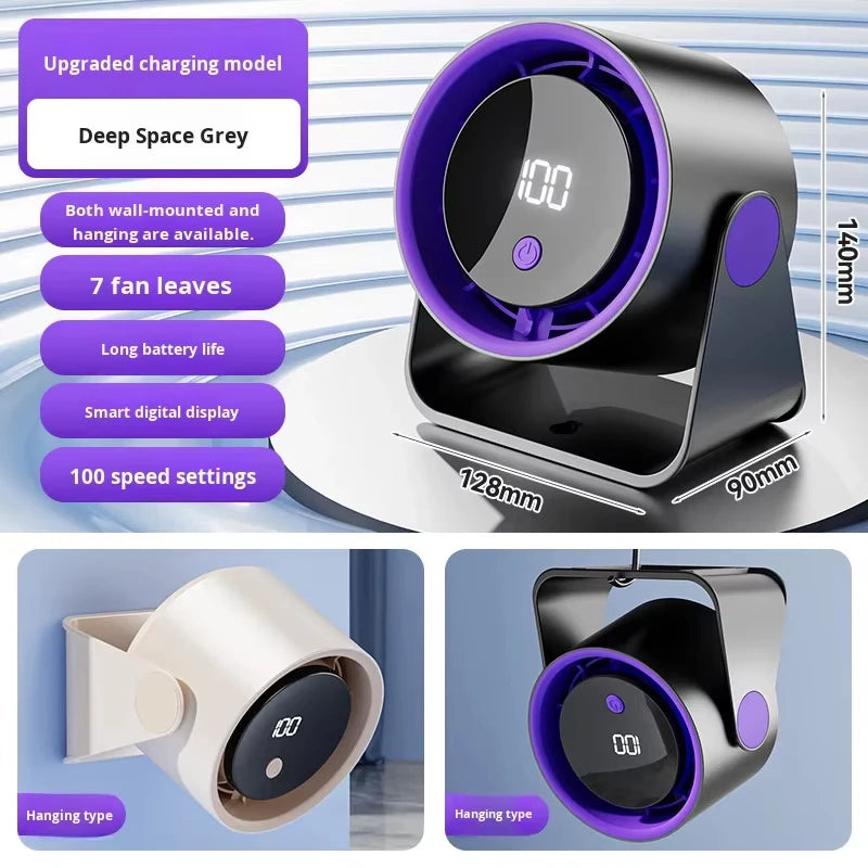 Ultra-Quiet Rechargeable Desktop Fan
