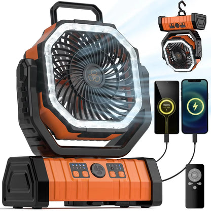 Portable Outdoor Fan with Rechargeable Battery for Camping & Picnics