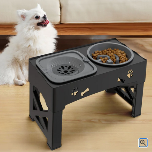 Adjustable Raised Pet Dog Slow Feeder