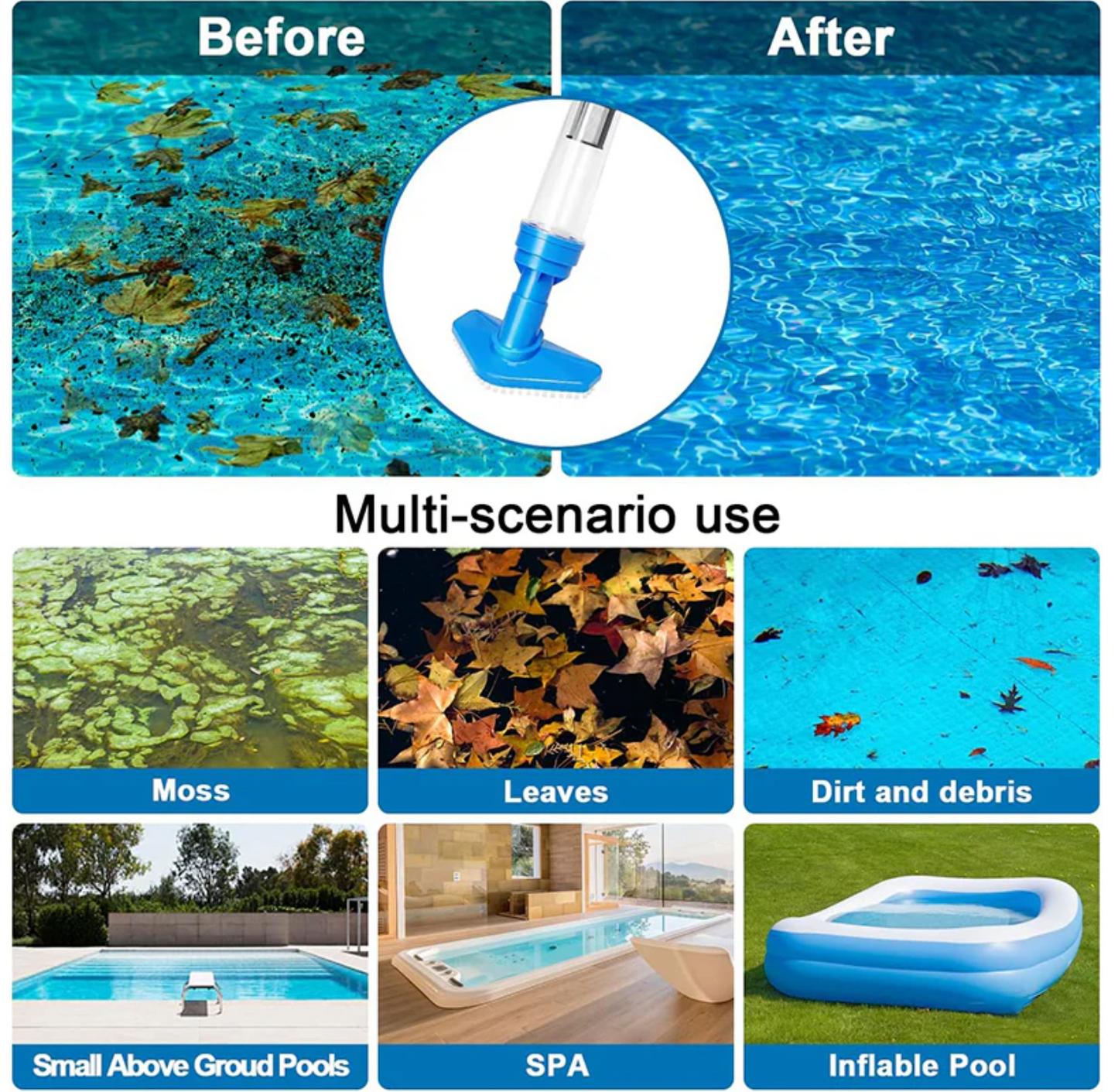 3 in 1 Cordless Rechargeable Pool Vacuum Cleaner