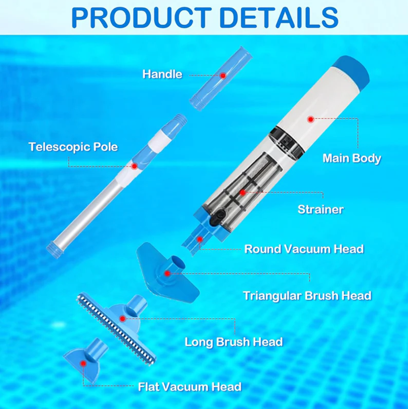 3 in 1 Cordless Rechargeable Pool Vacuum Cleaner