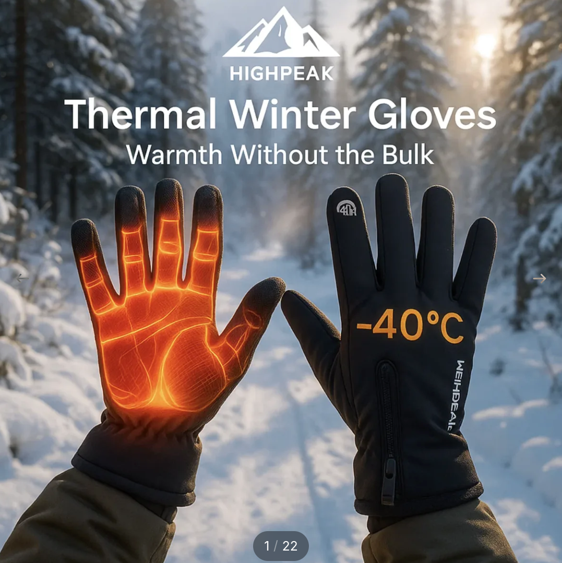 Professional-grade thermal gloves designed for consistent warmth