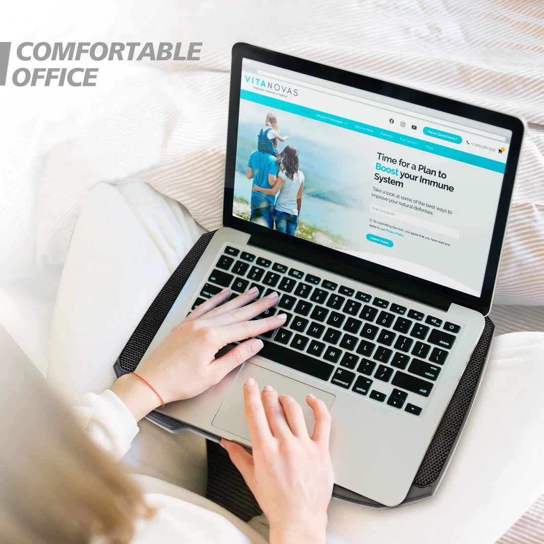 High-Performance Ergonomic Laptop Cooling Station